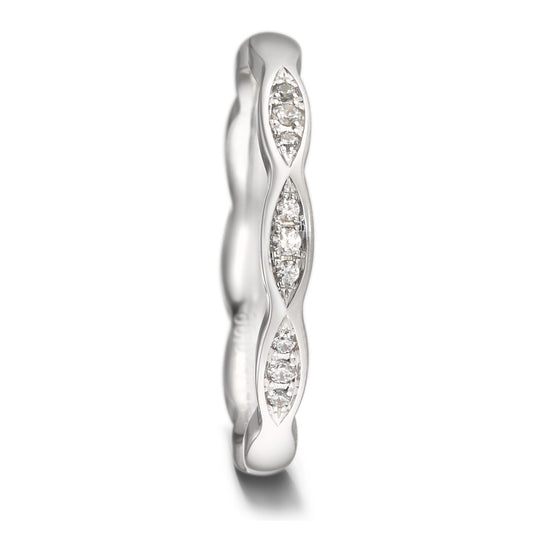 Alliance Or blanc 18K Diamant 0.06 ct, 9 Pierres, tw-vsi