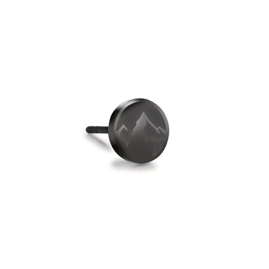 Clous d'oreille à l'unité Acier inoxydable noir PVD Montagne Ø8 mm